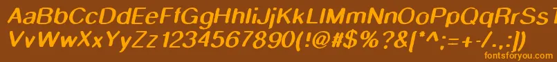 Smudgestickoblique Font – Orange Fonts on Brown Background