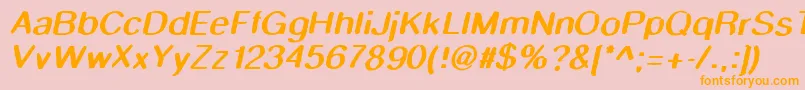 Smudgestickoblique Font – Orange Fonts on Pink Background