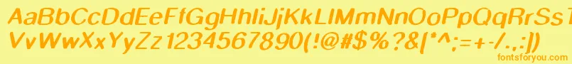 Smudgestickoblique Font – Orange Fonts on Yellow Background