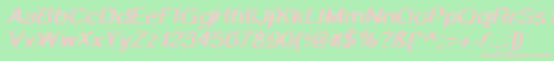 Smudgestickoblique Font – Pink Fonts on Green Background