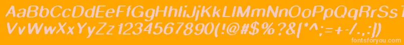 Smudgestickoblique Font – Pink Fonts on Orange Background