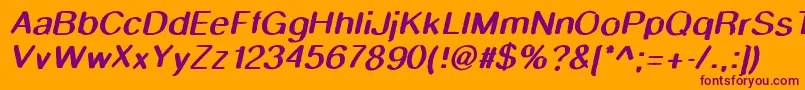Smudgestickoblique Font – Purple Fonts on Orange Background
