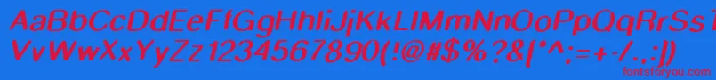 Smudgestickoblique Font – Red Fonts on Blue Background