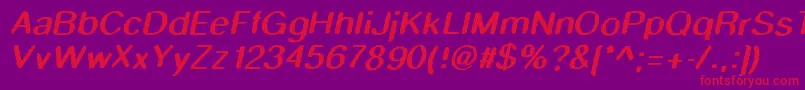Smudgestickoblique Font – Red Fonts on Purple Background