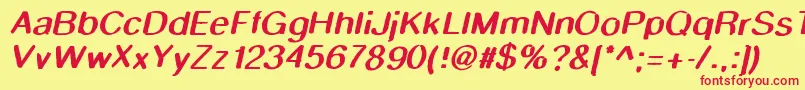 Smudgestickoblique Font – Red Fonts on Yellow Background