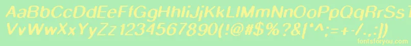 Smudgestickoblique Font – Yellow Fonts on Green Background