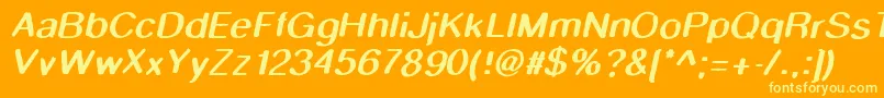 Smudgestickoblique Font – Yellow Fonts on Orange Background