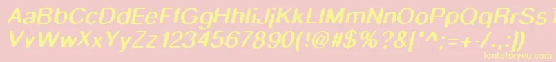 Smudgestickoblique Font – Yellow Fonts on Pink Background
