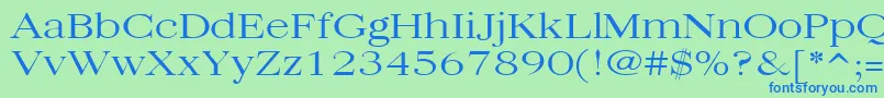Quantasbroadlight-Schriftart – Blaue Schriften auf grünem Hintergrund