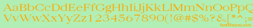 Quantasbroadlight Font – Orange Fonts on Green Background