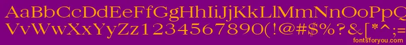 Quantasbroadlight Font – Orange Fonts on Purple Background