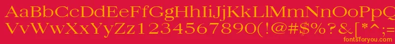 フォントQuantasbroadlight – 赤い背景にオレンジの文字