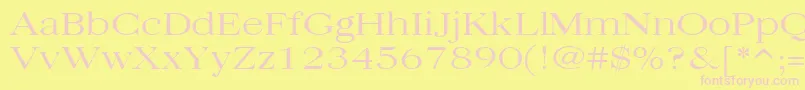 Quantasbroadlight Font – Pink Fonts on Yellow Background