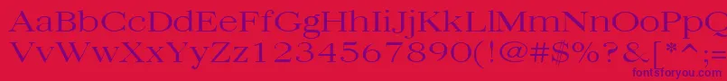 Czcionka Quantasbroadlight – fioletowe czcionki na czerwonym tle