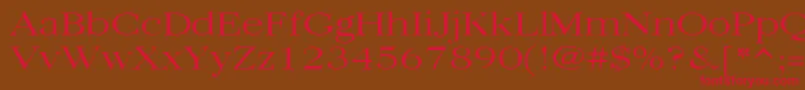 Quantasbroadlight-Schriftart – Rote Schriften auf braunem Hintergrund