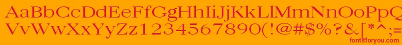 Quantasbroadlight-Schriftart – Rote Schriften auf orangefarbenem Hintergrund