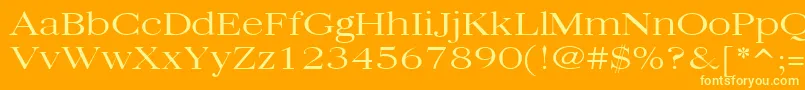 Quantasbroadlight Font – Yellow Fonts on Orange Background