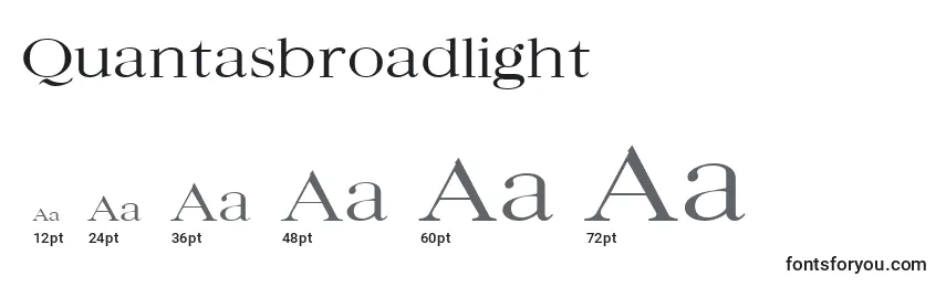 Quantasbroadlight-fontin koot
