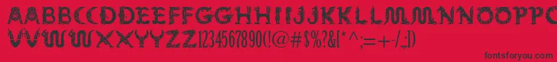 Mythos Font – Black Fonts on Red Background