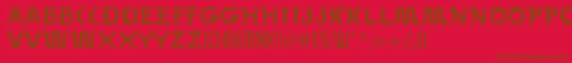 フォントMythos – 赤い背景に茶色の文字