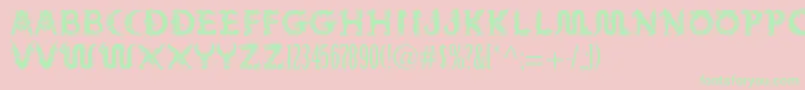 Mythos-Schriftart – Grüne Schriften auf rosa Hintergrund