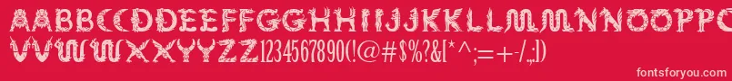 Mythos Font – Pink Fonts on Red Background