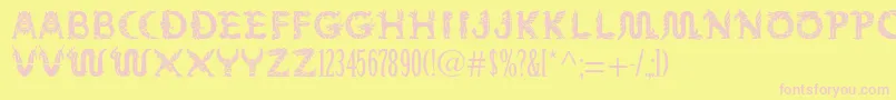 Mythos-Schriftart – Rosa Schriften auf gelbem Hintergrund