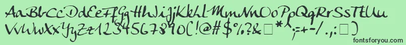 AnkeCalligraphicFg Font – Black Fonts on Green Background
