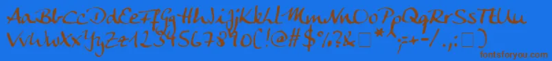 AnkeCalligraphicFg Font – Brown Fonts on Blue Background