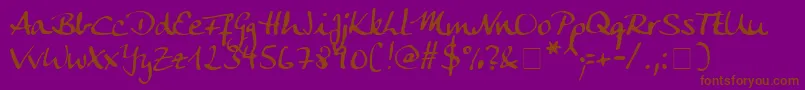 AnkeCalligraphicFg Font – Brown Fonts on Purple Background