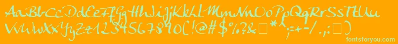 AnkeCalligraphicFg Font – Green Fonts on Orange Background