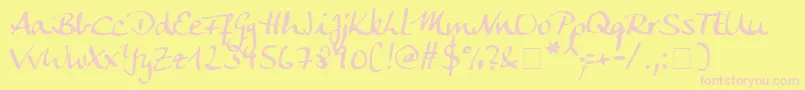 AnkeCalligraphicFg Font – Pink Fonts on Yellow Background