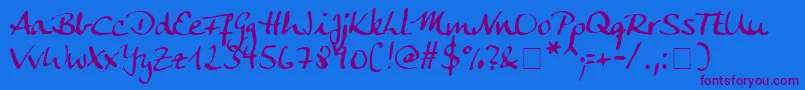 AnkeCalligraphicFg Font – Purple Fonts on Blue Background