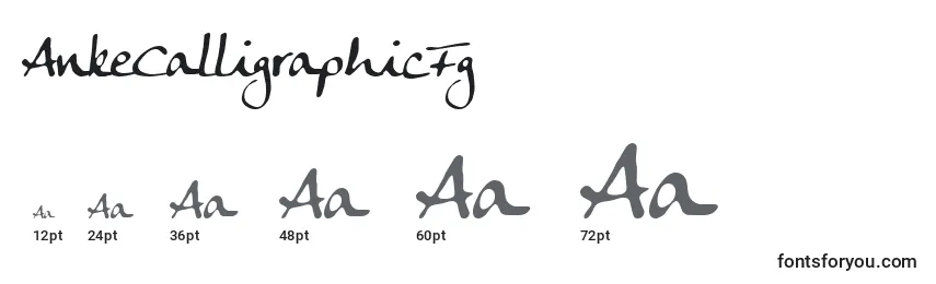 Größen der Schriftart AnkeCalligraphicFg