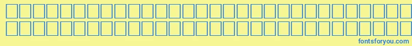 フォントArrowsseRegular – 青い文字が黄色の背景にあります。