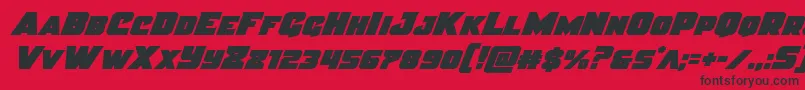 Justiceital Font – Black Fonts on Red Background