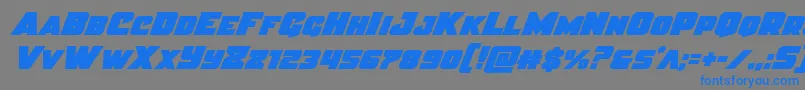 Justiceital Font – Blue Fonts on Gray Background
