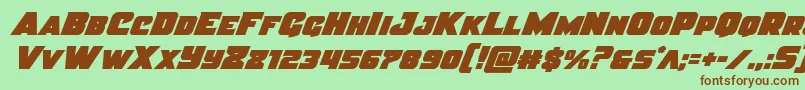 Justiceital Font – Brown Fonts on Green Background