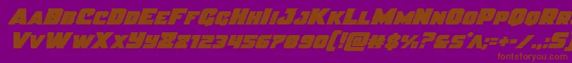 Justiceital-Schriftart – Braune Schriften auf violettem Hintergrund