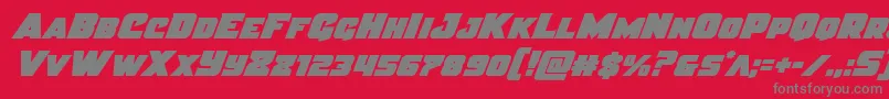 Justiceital Font – Gray Fonts on Red Background