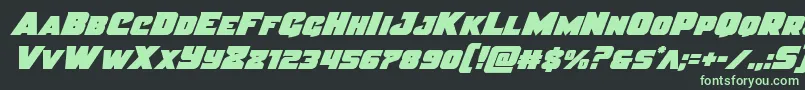 Justiceital Font – Green Fonts on Black Background