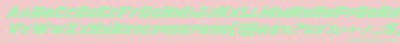 Justiceital Font – Green Fonts on Pink Background
