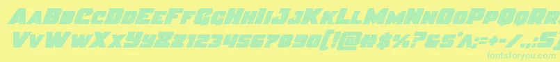 Justiceital Font – Green Fonts on Yellow Background