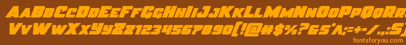 Justiceital Font – Orange Fonts on Brown Background