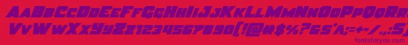 Justiceital Font – Purple Fonts on Red Background
