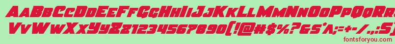 Шрифт Justiceital – красные шрифты на зелёном фоне