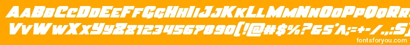 Justiceital Font – White Fonts on Orange Background