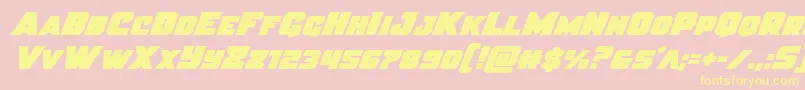 Justiceital Font – Yellow Fonts on Pink Background