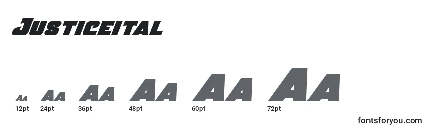 Justiceital Font Sizes