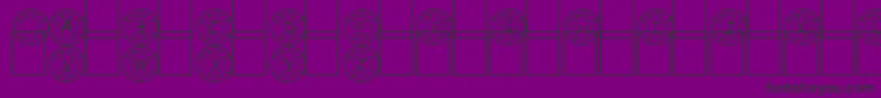 フォントMedalha – 紫の背景に黒い文字